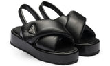Prada triangle-logo padded sandals "Black" - DUBAI ALL STAR