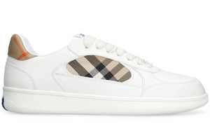Burberry Leather and Check Terrace Sneakers