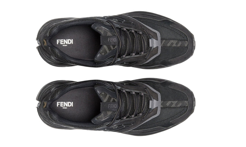 Fendi Faster Trainers Black nubuck leather low-tops - DUBAI ALL STAR