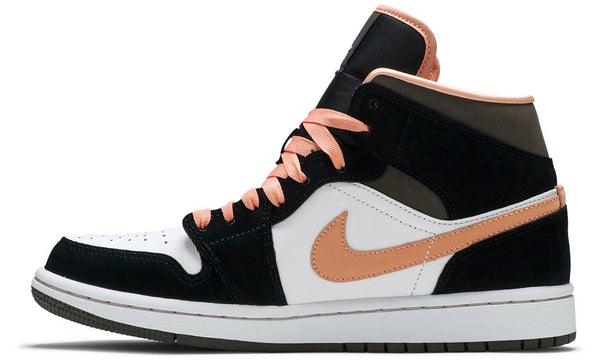 Black and shop peach jordan 1s