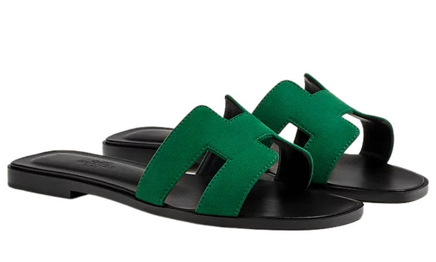 Hermes Sandales Oran "Electric Green" - Dubaiallstar