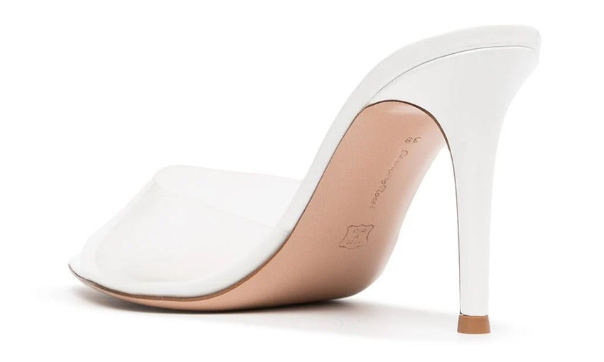 Gianvito Rossi Elle 85mm open-toe mules "White" - DUBAI ALL STAR