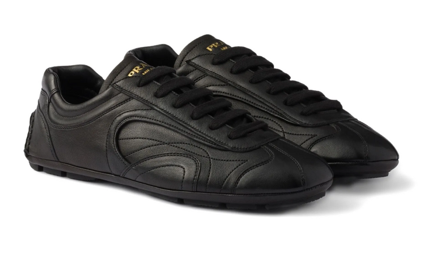 Prada Montecarlo Re-edition 2005 Antiqued Nappa Leather Sneakers "Black"