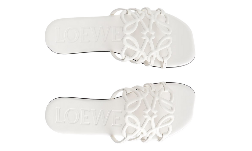 Loewe Petal Anagram slides "White" - Dubaiallstar