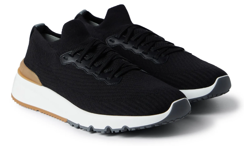 Brunello Cucinelli Low-top Knitted Sneakers "Black" - Dubaiallstar