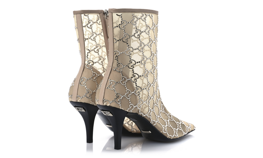 Gucci 85mm Gg-motif Ankle Boots "Light Powder Skin Rose"