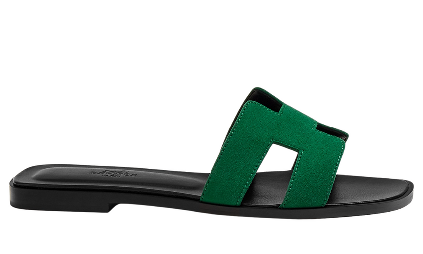 Hermes Sandales Oran "Electric Green" - Dubaiallstar