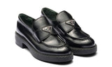 Prada Chocolate brushed leather loafers - DUBAI ALL STAR