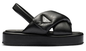 Prada triangle-logo padded sandals 