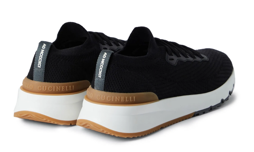 Brunello Cucinelli Low-top Knitted Sneakers "Black" - Dubaiallstar