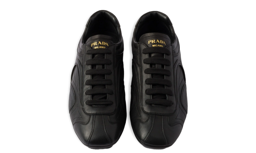 Prada Montecarlo Re-edition 2005 Antiqued Nappa Leather Sneakers "Black"