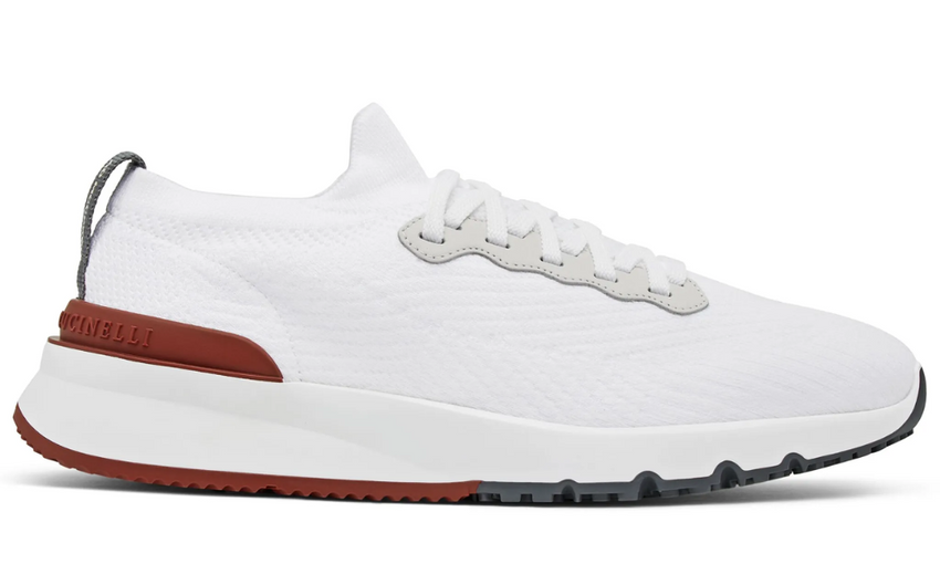 Brunello knitted low-top sneakers "White" - Dubaiallstar