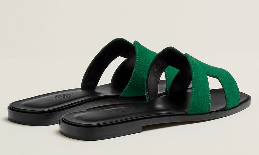 Hermes Sandales Oran "Electric Green" - Dubaiallstar