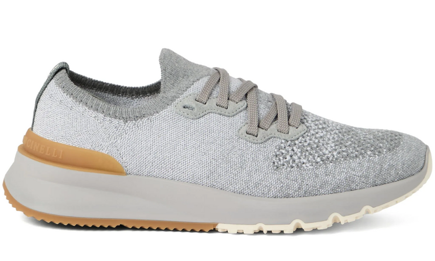 Brunello Cucinelli knitted sneakers "Grey" - Dubaiallstar