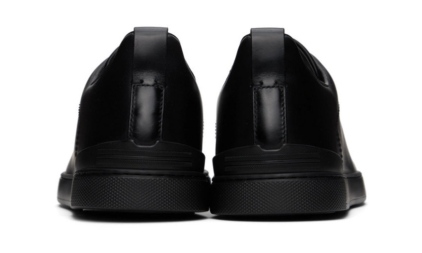 Zegna Black Triple Stitch Sneakers