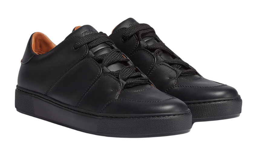 Zegna Calfskin Tiziano Sneakers "Black"