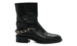 Chanel  Calfskin Chain Short Boots 