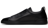 Zegna Black Triple Stitch Sneakers