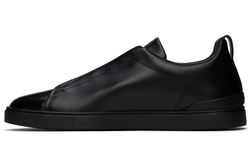 Zegna Black Triple Stitch Sneakers