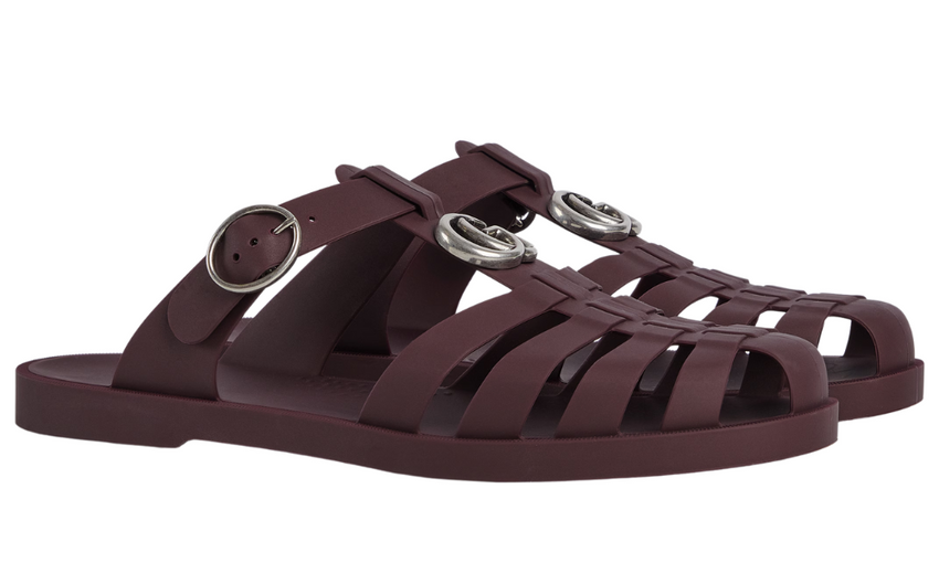 Gucci Double G Mule "Bordeaux Rubber"