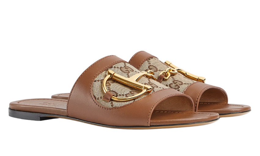 Gucci Slide Sandal With Horsebit "Light Brown" - Dubaiallstar