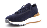 Brunello Cotton chiné knit runners "Bleu" - Dubaiallstar