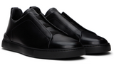 Zegna Black Triple Stitch Sneakers