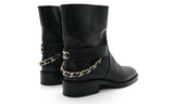 Chanel  Calfskin Chain Short Boots "Black"