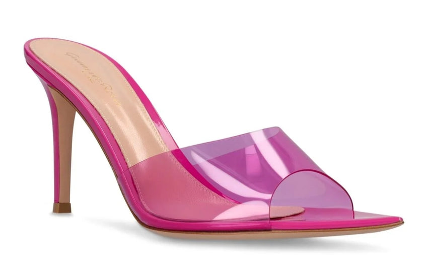 Gianvito Rossi Elle 85mm point-toe mules "Pink" - DUBAI ALL STAR