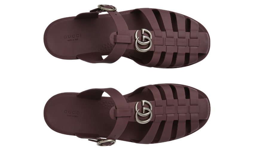 Gucci Double G Mule "Bordeaux Rubber"