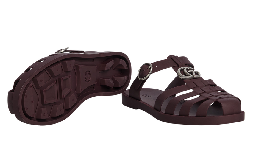 Gucci Double G Mule "Bordeaux Rubber"