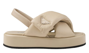 Prada triangle-logo padded sandals 