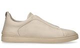 Zegna Triple Stich leather sneakers "Beige"