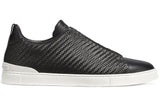 Zegna Pelletessuta Leather Triple Stitch "Black" - DUBAI ALL STAR