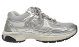 Chanel Fabric & Laminated Light Gray & Silvered Low Top Sneakers - DUBAI ALL STAR