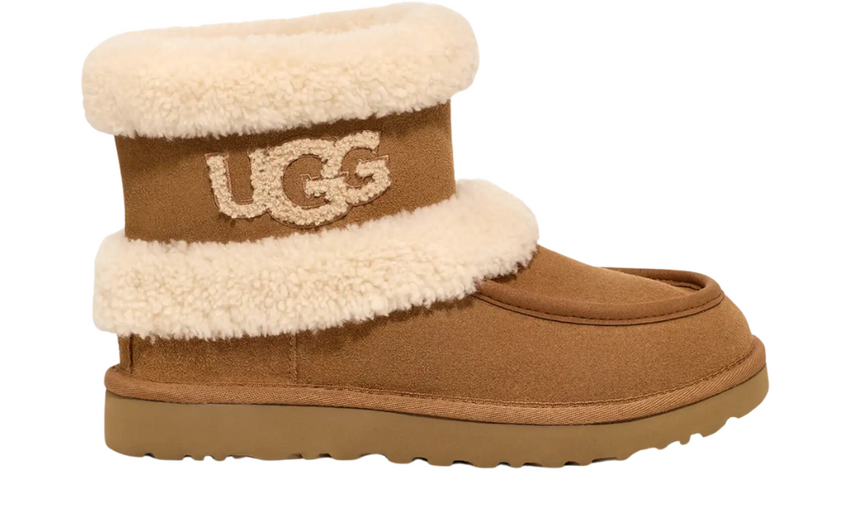 UGG Ultra Mini Fluff Boots "Camel Brown/Cream White"