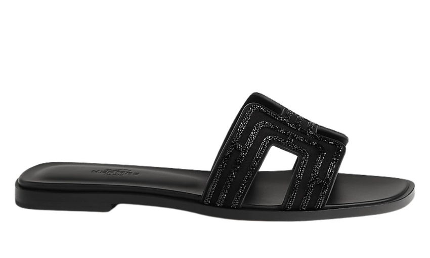 HERMES Oran Sandal iconic "H" Black - Dubaiallstar