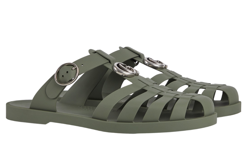 Gucci Double G Mule "Dark Green Rubber" - Dubaiallstar
