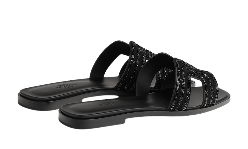 HERMES Oran Sandal iconic "H" Black - Dubaiallstar
