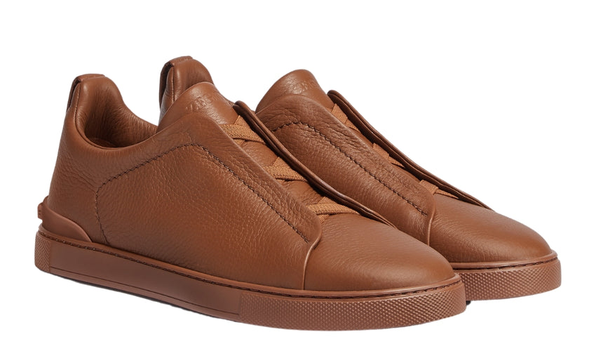 Zegna Triple Stich leather sneakers "Vicuna" - DUBAI ALL STAR