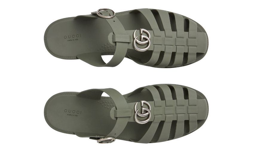 Gucci Double G Mule "Dark Green Rubber" - Dubaiallstar