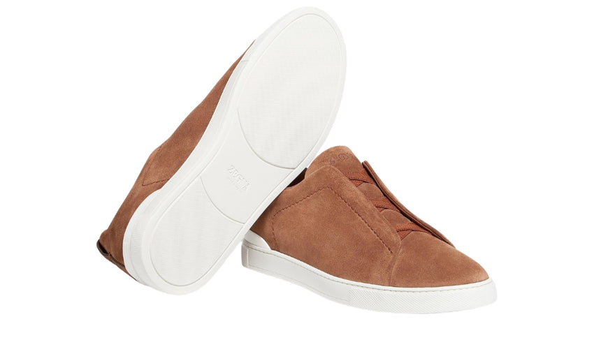 Zegna Triple Stich leather sneakers "Tobacco" - DUBAI ALL STAR