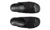 Gucci Men slide sandal "Black GG suede"
