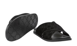 Gucci Men slide sandal "Black GG suede"