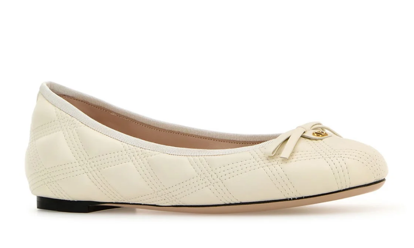 Valentino Garavani Leather Ballerina Shoes "Light Beige"