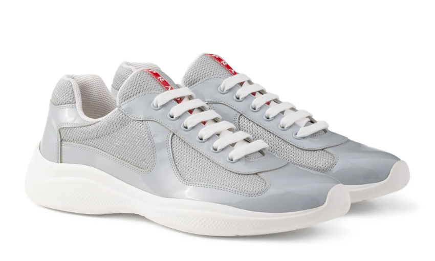 Prada America's Cup chunky-sole lace-up  "Light Grey"
