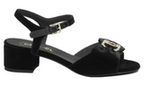 Chanel Sandals Velvet  Strass Metal "Black" - Dubaiallstar