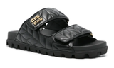 Miu Miu Matelassé Nappa Leather Slides "Black" - Dubaiallstar