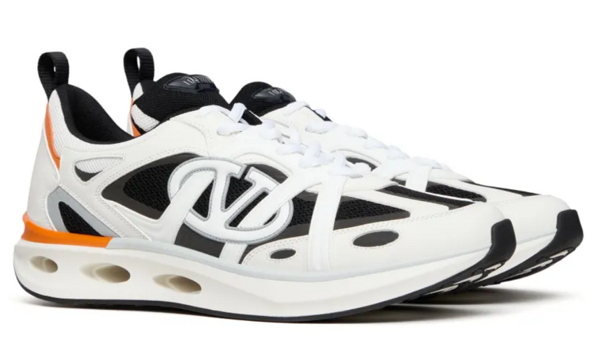 Valentino Garavani VLogo Easyjog leather "White/Black/Orange"