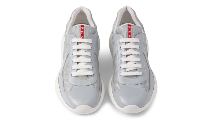 Prada America's Cup chunky-sole lace-up  "Light Grey"